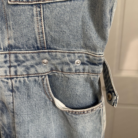 GOOD AMERICAN DENIM CARGO JUMPSUIT IN INDIGO SIZE XS - Picture 15 of 16